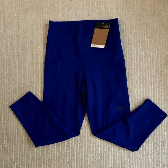 NWT The North Face Cropped Blue Leggings - Picture 1 of 4